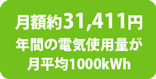 月額約30,884円年間の電気使用量が月平均1000kWh