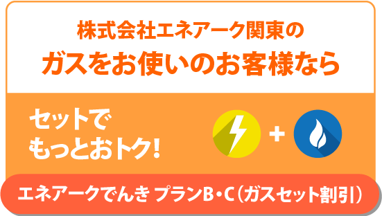 株式会社エネアーク関東のガスをお使いのお客様ならセットでもっとおトク！エネアークでんき プランB・C（ガスセット割）